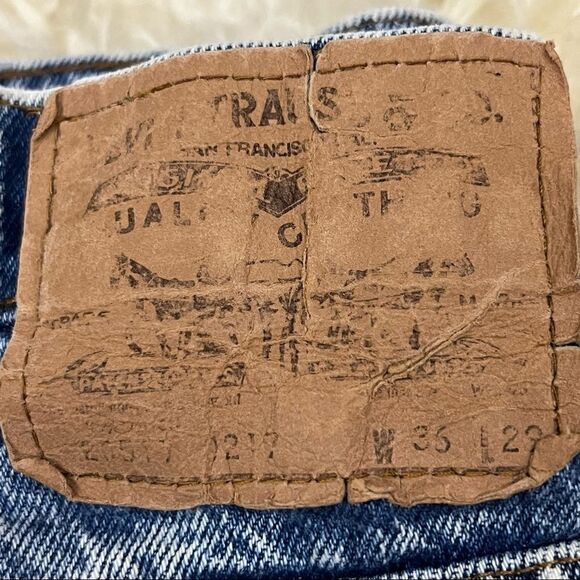 Vintage 80’s Levi’s Vintage Orange Tab Acid Wash Cut Off Jeans 34 - Picture 4 of 8
